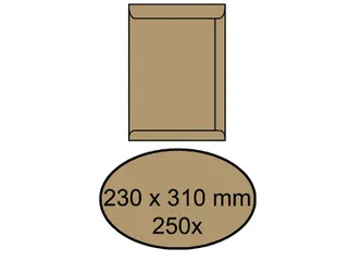 Envelop Akte 230x310mm 90gr Bruin Zelfklevend - 1