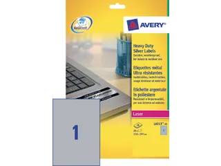 Inventaris etiketten Avery L6013-20 A4 210x297mm Zilver 20 stuks - 2