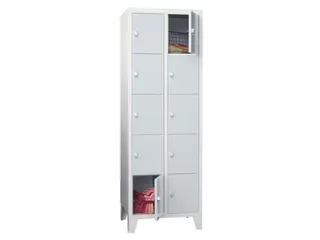 lockerkast,HxBxD 1850x600x500mm,2x5vakken,RAL7035,front RAL5010 - 1
