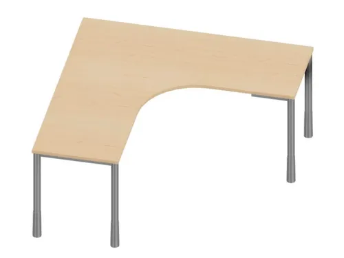 In hoogte verstelbaar bureau in vrije vorm,NE-esdoorn