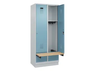 locker met bank,HxBxD 1950x800x815mm,2vak,vak B 400mm,cilinderslot - 1