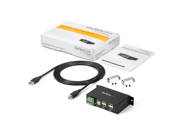 StarTech USB 2.0 Hub 4 Poorten Industrieel Metaal DIN Rail Wandmontage