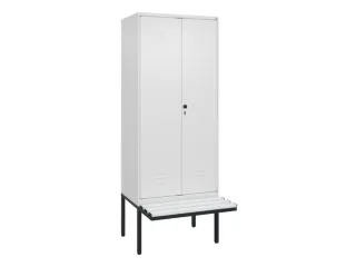 PBM-locker met bank,HxBxD 2120x800x815mm,2vak,vak B 400mm,draaigrendel - 1