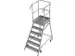 escalier mobile,roulant,estrade H 1,45m,6marches a. revêtement R13,al