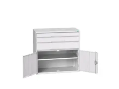 ladekast HxBxD 1000x1050x550mm 3laden volledig uittrekbaar RAL7035