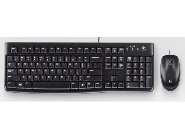 Logitech Desktop MK120, Bedraad, USB, QWERTY, Zwart, Inclusief muis