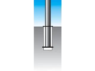 Trottoirpaal H 900mm 70x70mm Met Halve Kogel-kap Uitneembaar - 2