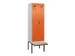 locker met bank,voor scheiding van kleding,HxBxD 2120x600x815mm,2vak