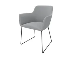 Bezoekersstoel Sledeframe Ronde Buis Donkergrijs Lichtgrijs