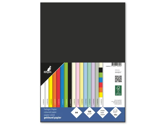 papier Kangaro A4 120 gram pak a 100 vel zwart