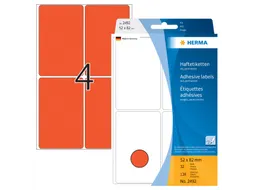 HERMA 2492 Universele etiketten 52x82mm Rood 128 stuks