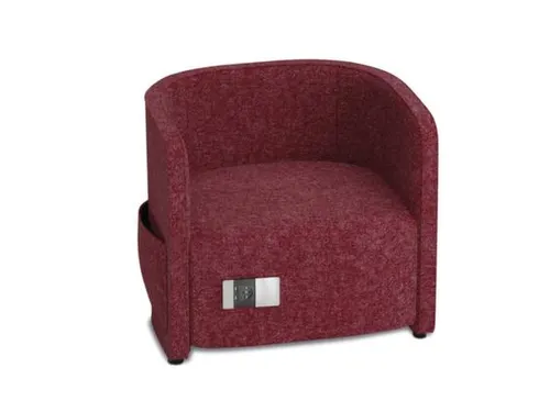 fauteuil,1-zits,stof rood,HxBxD 760x860x760mm,stekkerdoos,2xUSB