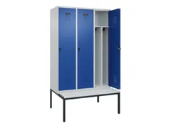 locker met bank,voor scheiding van kleding,HxBxD 2120x1200x815mm,3vak