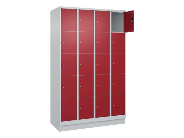 lockerkast,HxBxD 1950x1200x500mm,4x5vakken,vak B 300mm,cil.-slot