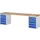 werkbank,HxBxD 890x3000x700mm,beukblad,draagverm. 750kg,2containers