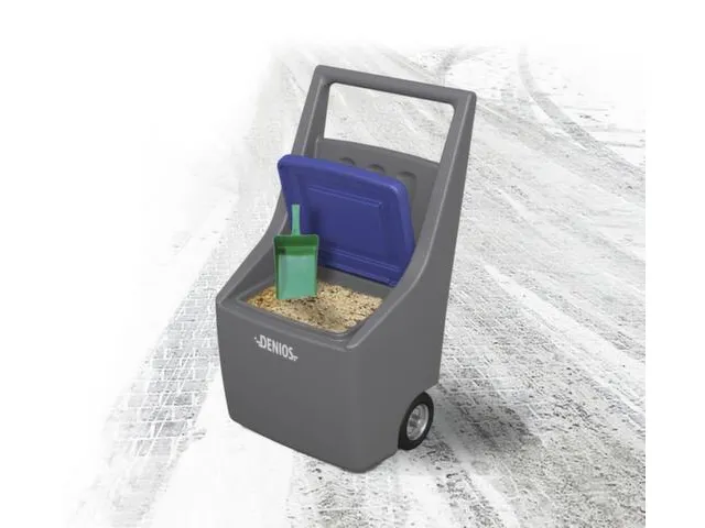 pekelwagen,60l,HxBxD 1145x700x670mm,PE,grijs,deksel blauw