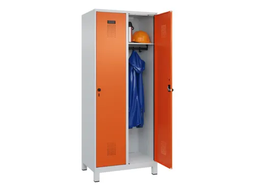 locker,HxBxD 1950x800x500mm,2vak,vak B 400mm,draaigrendel,voeten