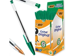 Balpen Bic Cristal medium groen - 1