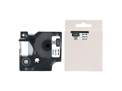 Label Tape Dymo Compatible 45803 19mm Zwart Op Wit