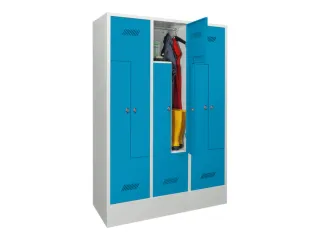 Z-garderobekast,HxBxD 1850x1200x500mm,RAL7035,front RAL5012 - 2