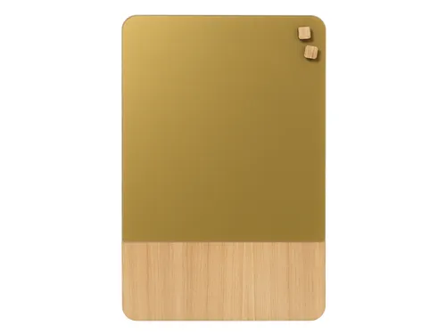 Glasmagneetbord Naga 40x60cm goud/eiken afgeronde hoeken