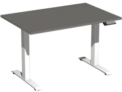 Elektrisch ihv bureau,HxBxD 630-1280x1200x800mm,blad onyxgrijs