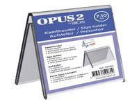 Tafelnaambord OPUS 2 V-standaard 70x100mm acryl