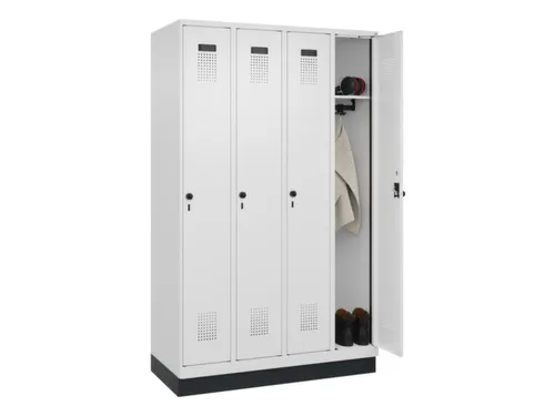 locker,HxBxD 1950x1200x500mm,4vak,vak B 300mm,draaigrendel,sokkel