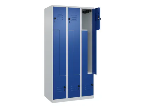 Z-garderobekast,HxBxD 1850x900x500mm,vak B 150/300mm,draaigrendel