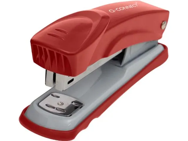 Q-connect Nietmachine Metaal Half Strip 25vel Rood