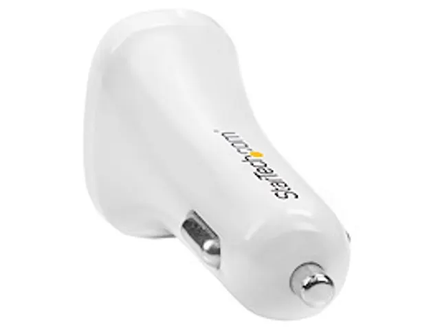 Dubbele USB autolader dual USB 24W/4.8A 2 poorts wit