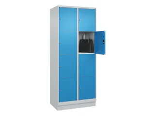 lockerkast,HxBxD 1950x800x500mm,2x4vakken,vak B 400mm,cil.-slot,sokkel - 1