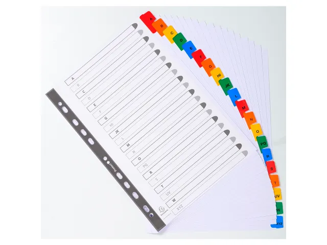 Bedrukte Tabbladen A-z A4 20-Delig 11-Gaats Versterkte Kleurtabs