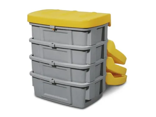 strooigoedbak,100l,HxBxD 460x975x705mm,PE,grijs,deksel geel