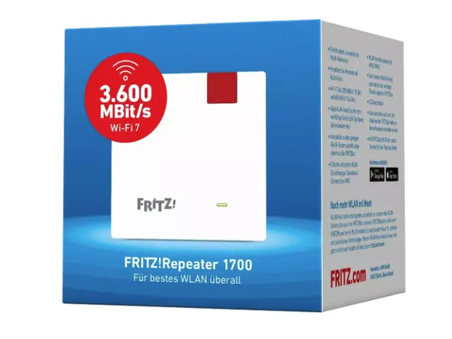 Fritz! 1700 Repeater 20003116 WiFi7 688/2882Mbps 2.4/5GHz