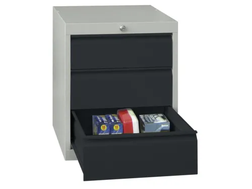 ladekast 600x500x600mm 3laden cilinderslot RAL7035 front RAL7016