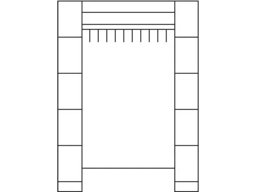locker met kapstok,HxBxD 1950x1430x480mm,romp RAL7016,front RAL7016