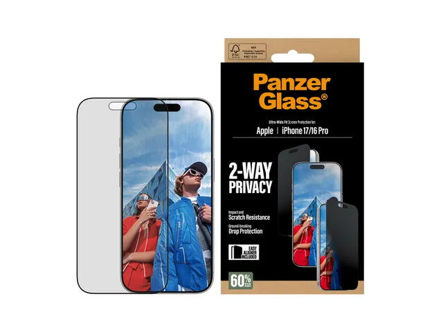 PanzerGlass 2-Way Privacy Screen Protector iPhone 17 | iPhone 16 Pr