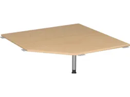 koppelelement voor bureau,90 °,BxD 1230x1230mm,blad beuken,hoekig