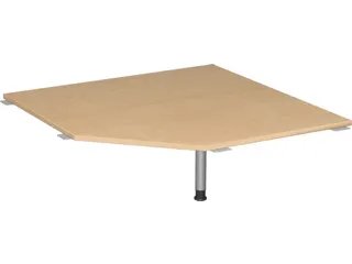 koppelelement voor bureau,90 °,BxD 1230x1230mm,blad beuken,hoekig - 1