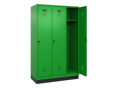 locker,HxBxD 1950x1200x500mm,3vak,vak B 400mm,draaigrendel,sokkel