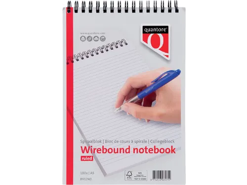 Spiraalblok Quantore A5 lijn spiraal 100vel 70 Gram