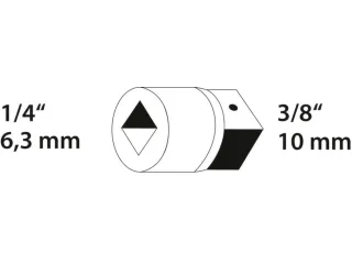 GEDORE 2030 Vergrotingsstuk 1/4 inch tot 3/8 inch - 2