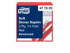 Tork 477620 Soft Dinnerservet Advanced Rood 39x39cm 1/8 vouw