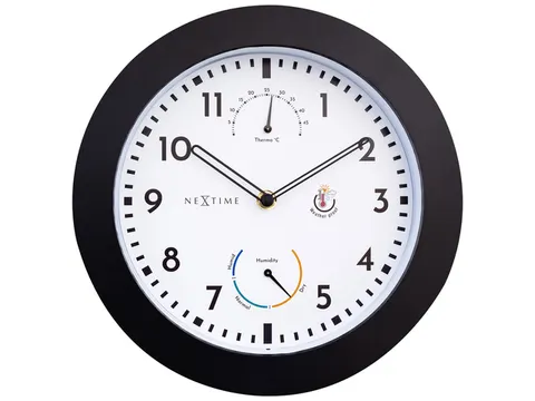 Buitenklok Nextime dia 25,5cm Daisy met thermo- en hydrometer cijfers,