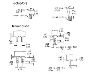 Verticale Subminiatuur Tuimelschakelaar Dpdt On-on Pcb/geen schroefdr. - 4