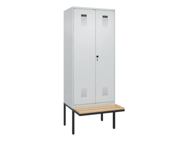 locker met bank,voor scheiding van kleding,HxBxD 2120x800x815mm,2vak