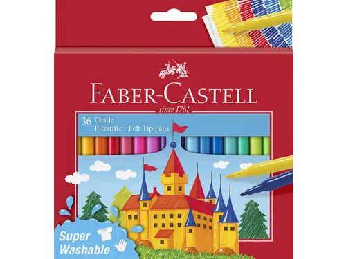 Viltstift Faber-Castell 36 stuks karton etui assorti