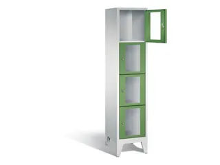Lockerkast 1850x420x500mm 1x4 vakken Cilinderslot Poten, RAL6011 - 1