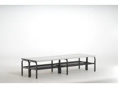 banc double HxL 450x1500mm barres alu RAL7016